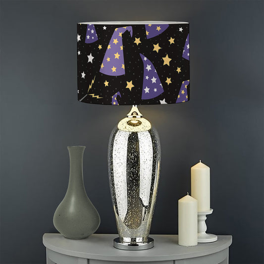 Wizard Hat Pattern Print Drum Lamp Shade