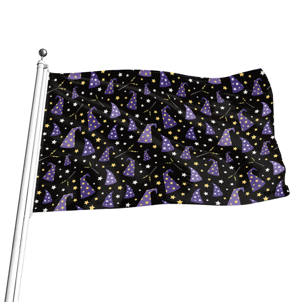 Wizard Hat Pattern Print Flag
