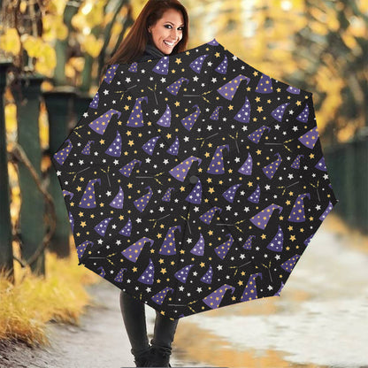 Wizard Hat Pattern Print Foldable Umbrella