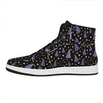 Wizard Hat Pattern Print High Top Leather Sneakers