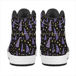 Wizard Hat Pattern Print High Top Leather Sneakers