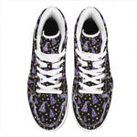 Wizard Hat Pattern Print High Top Leather Sneakers