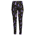Wizard Hat Pattern Print High-Waisted Pocket Leggings