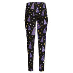Wizard Hat Pattern Print High-Waisted Pocket Leggings