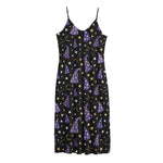 Wizard Hat Pattern Print Jersey Midi Cami Dress