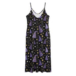 Wizard Hat Pattern Print Jersey Midi Cami Dress