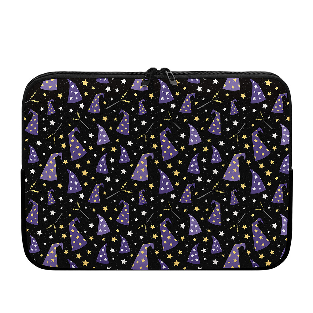 Wizard Hat Pattern Print Laptop Sleeve