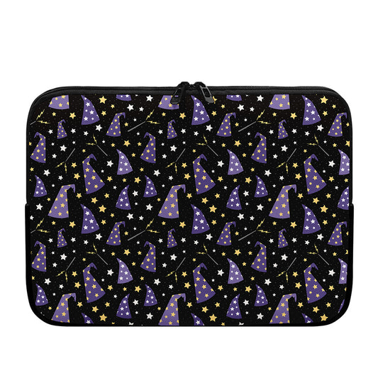 Wizard Hat Pattern Print Laptop Sleeve