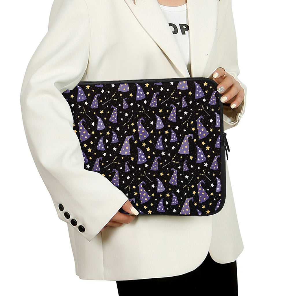 Wizard Hat Pattern Print Laptop Sleeve