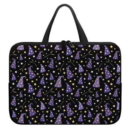Wizard Hat Pattern Print Laptop Sleeve With Handle