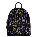 Wizard Hat Pattern Print Leather Backpack