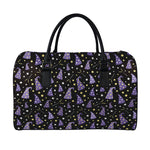 Wizard Hat Pattern Print Leather Duffle Bag