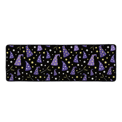 Wizard Hat Pattern Print Long Kitchen Mat