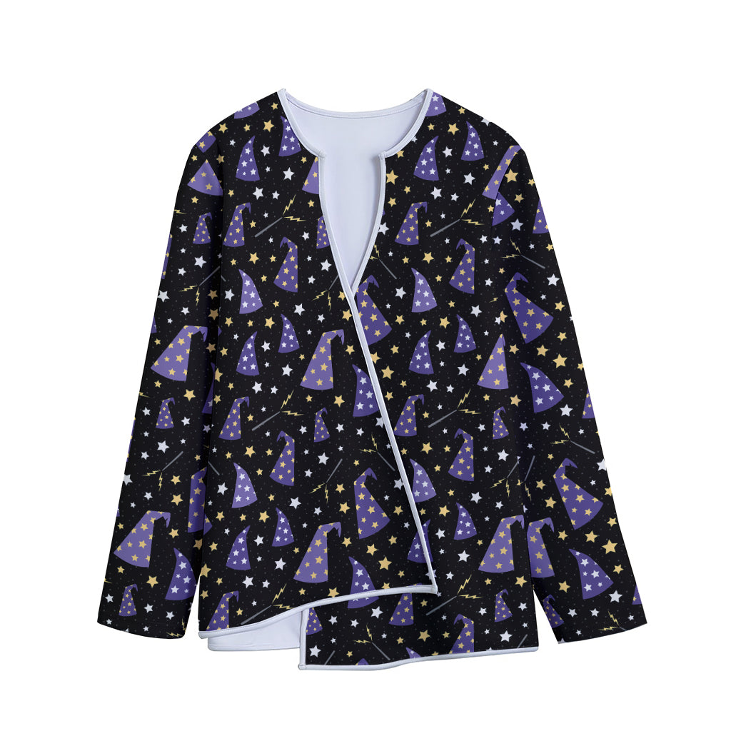 Wizard Hat Pattern Print Long Sleeve Short Coat