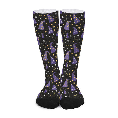 Wizard Hat Pattern Print Long Socks