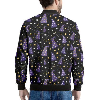 Wizard Hat Pattern Print Men's Bomber Jacket