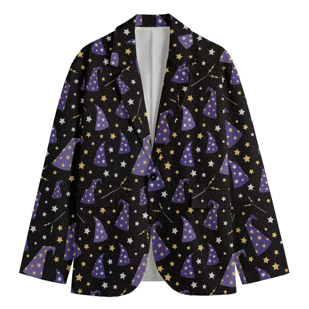 Wizard Hat Pattern Print Men's Cotton Blazer