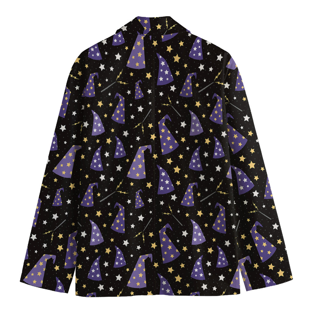 Wizard Hat Pattern Print Men's Cotton Blazer