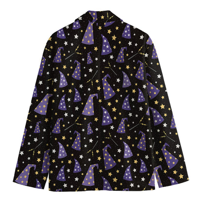 Wizard Hat Pattern Print Men's Cotton Blazer