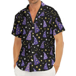 Wizard Hat Pattern Print Men's Deep V-Neck Shirt