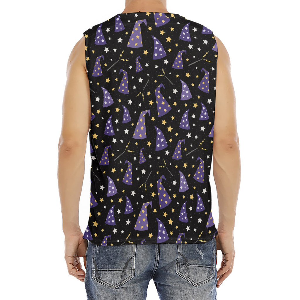 Wizard Hat Pattern Print Men's Fitness Tank Top