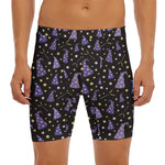 Wizard Hat Pattern Print Men's Long Boxer Briefs