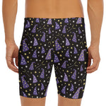 Wizard Hat Pattern Print Men's Long Boxer Briefs