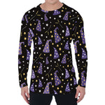 Wizard Hat Pattern Print Men's Long Sleeve T-Shirt