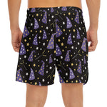 Wizard Hat Pattern Print Men's Split Running Shorts