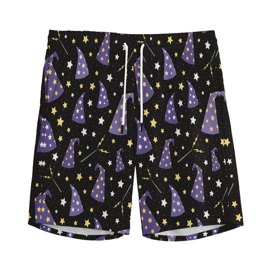 Wizard Hat Pattern Print Men's Sports Shorts