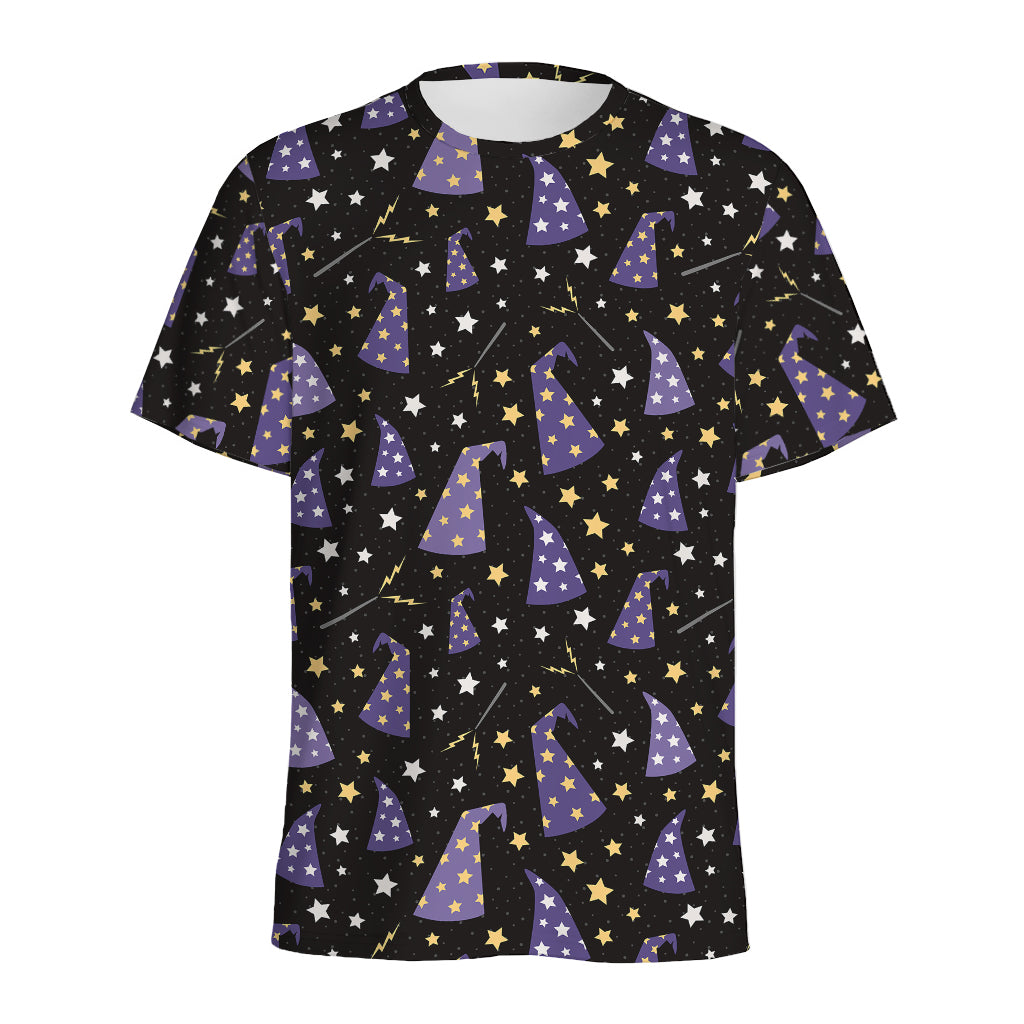 Wizard Hat Pattern Print Men's Sports T-Shirt