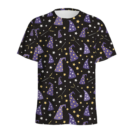 Wizard Hat Pattern Print Men's Sports T-Shirt