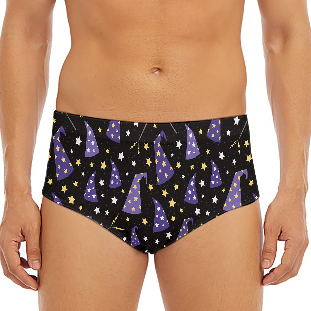 Wizard Hat Pattern Print Men's Triangle Swim Briefs