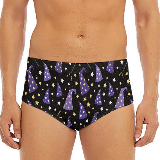 Wizard Hat Pattern Print Men's Triangle Swim Briefs