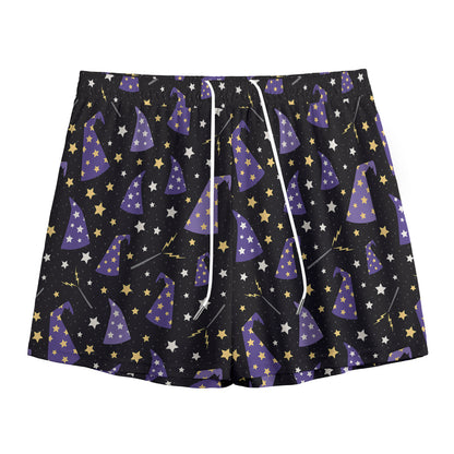 Wizard Hat Pattern Print Mesh Shorts