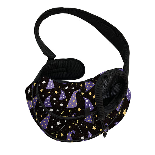 Wizard Hat Pattern Print Pet Sling Carrier