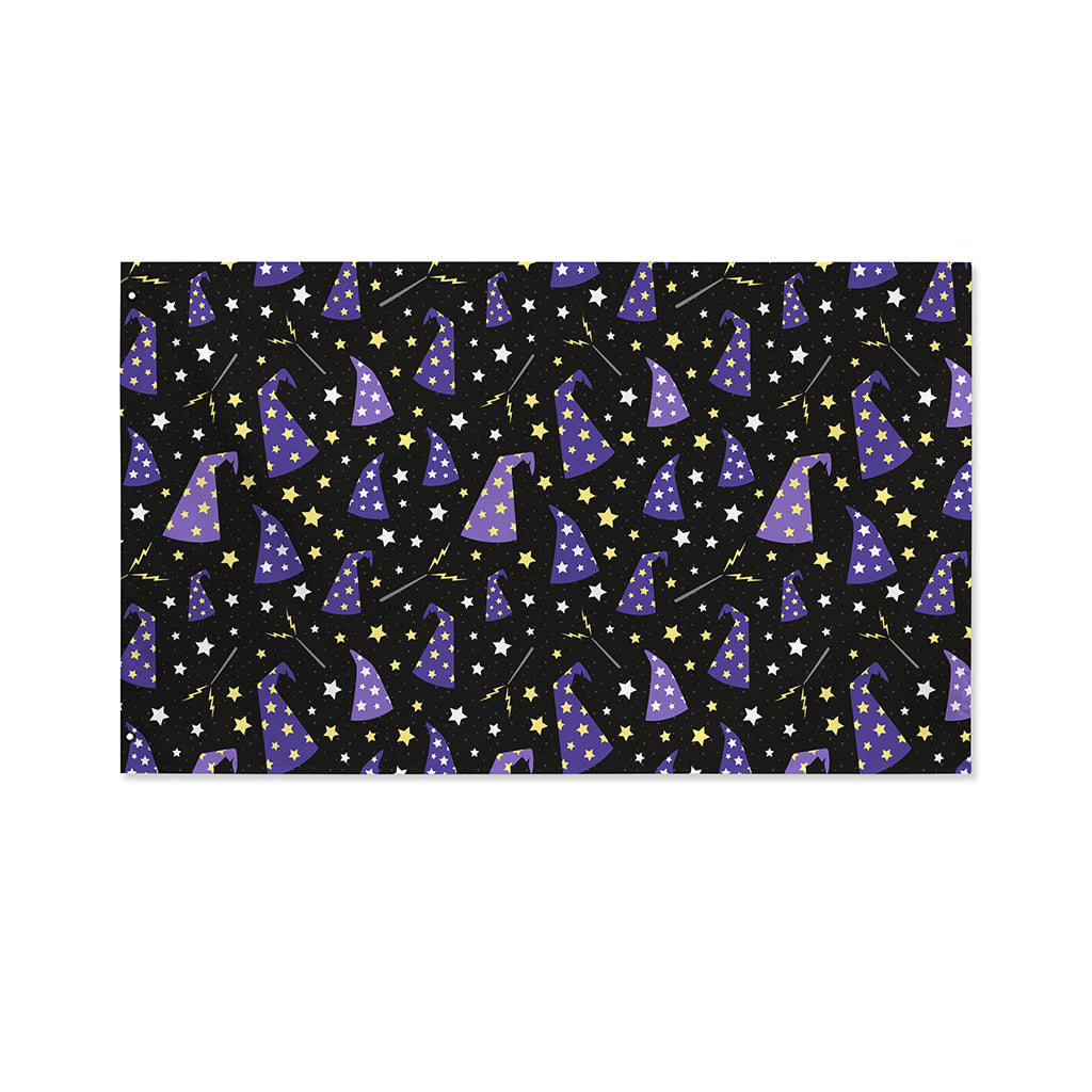 Wizard Hat Pattern Print Polyester Flag