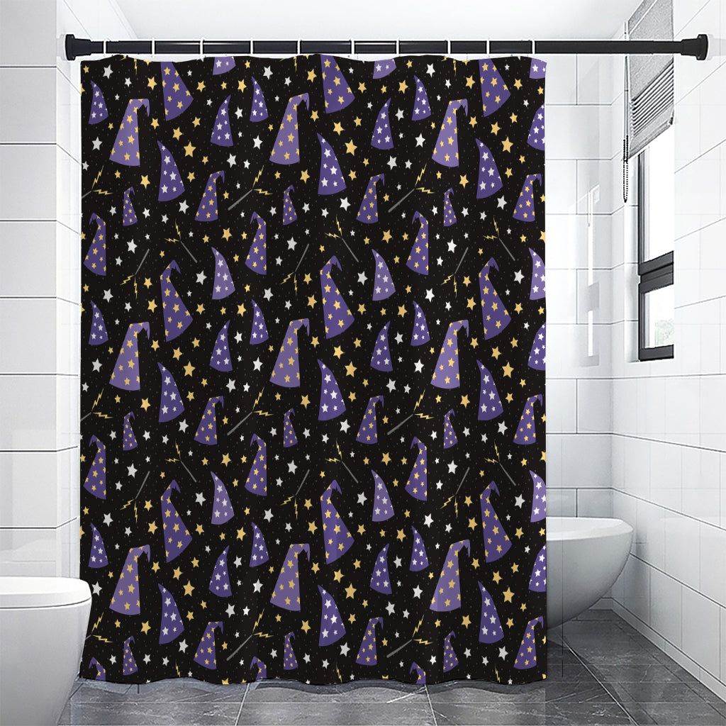 Wizard Hat Pattern Print Premium Shower Curtain