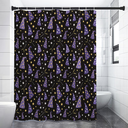 Wizard Hat Pattern Print Premium Shower Curtain