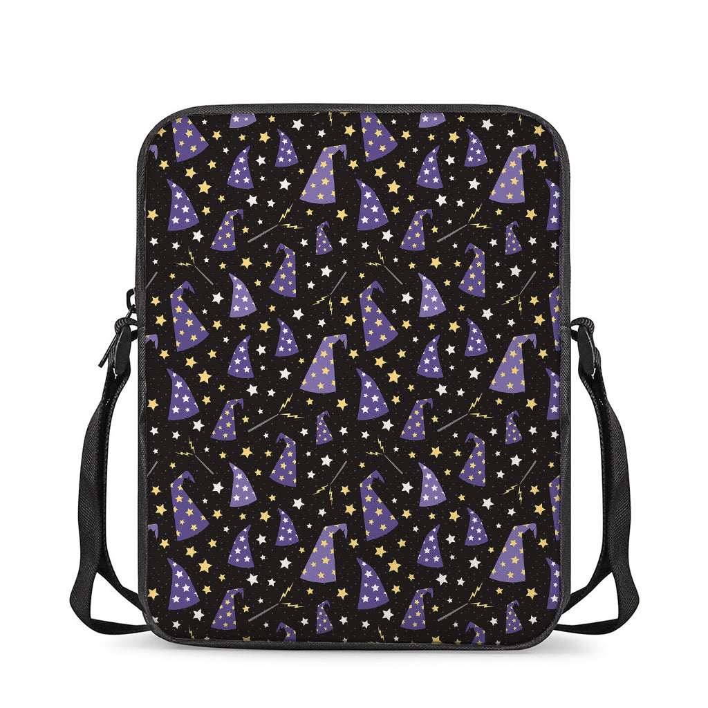 Wizard Hat Pattern Print Rectangular Crossbody Bag