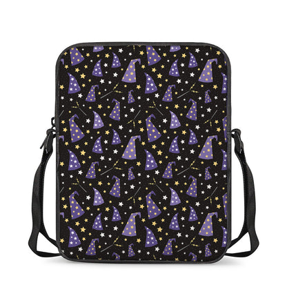 Wizard Hat Pattern Print Rectangular Crossbody Bag