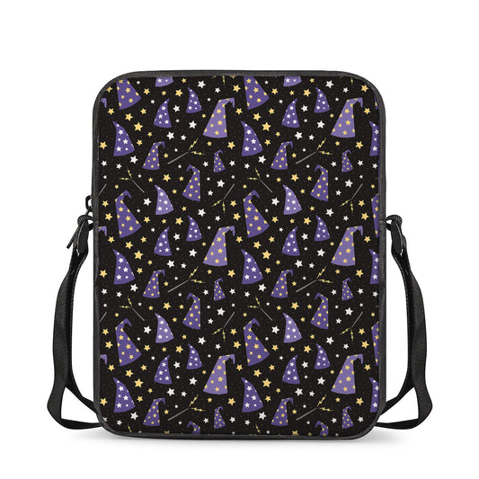 Wizard Hat Pattern Print Rectangular Crossbody Bag