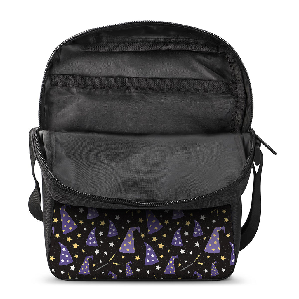 Wizard Hat Pattern Print Rectangular Crossbody Bag