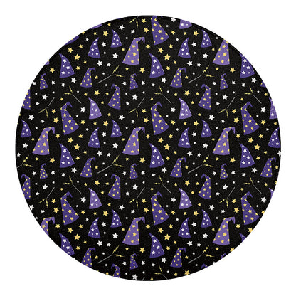 Wizard Hat Pattern Print Round Blanket
