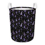 Wizard Hat Pattern Print Round Laundry Basket