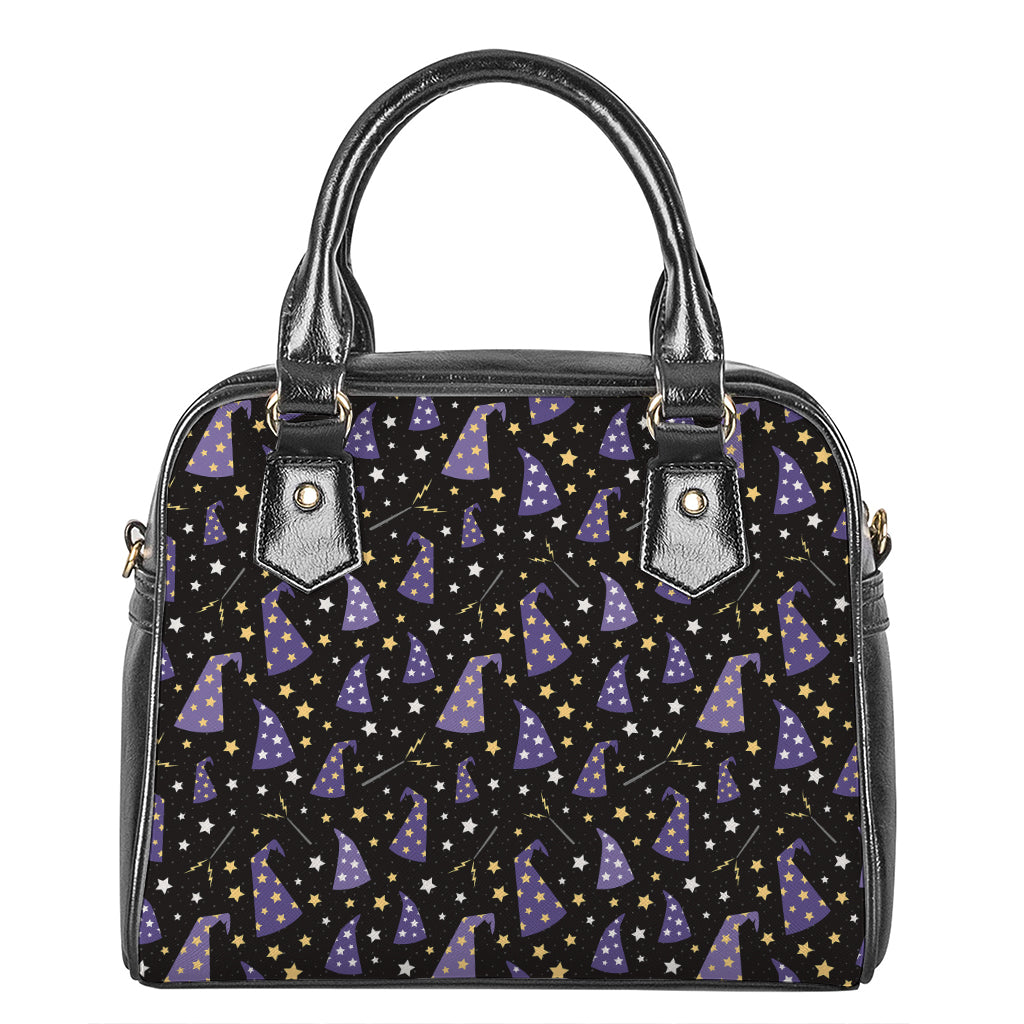 Wizard Hat Pattern Print Shoulder Handbag