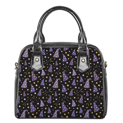 Wizard Hat Pattern Print Shoulder Handbag