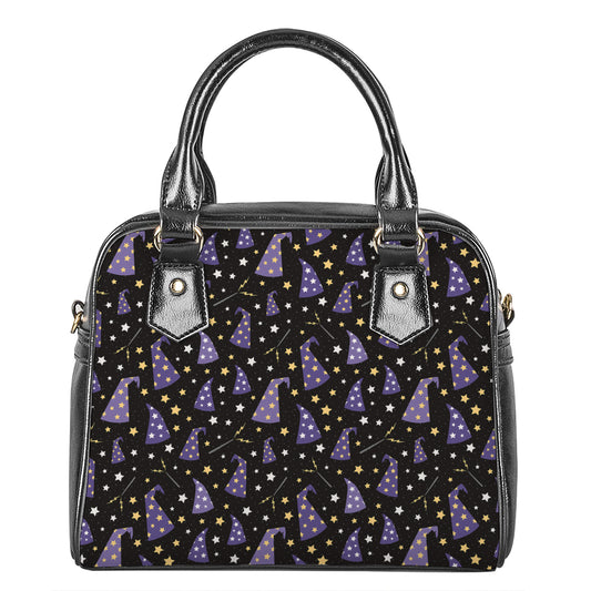Wizard Hat Pattern Print Shoulder Handbag