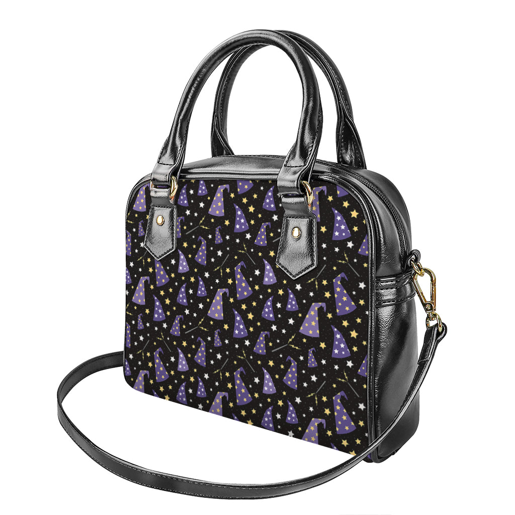 Wizard Hat Pattern Print Shoulder Handbag