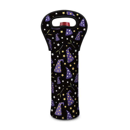 Wizard Hat Pattern Print Single Neoprene Wine Tote
